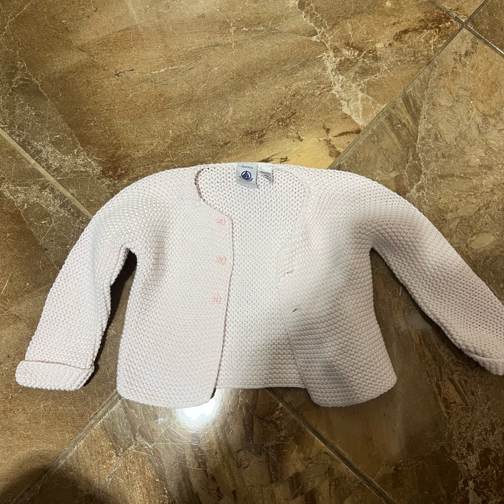 Petit Bateau Light Pink Knit Jacket